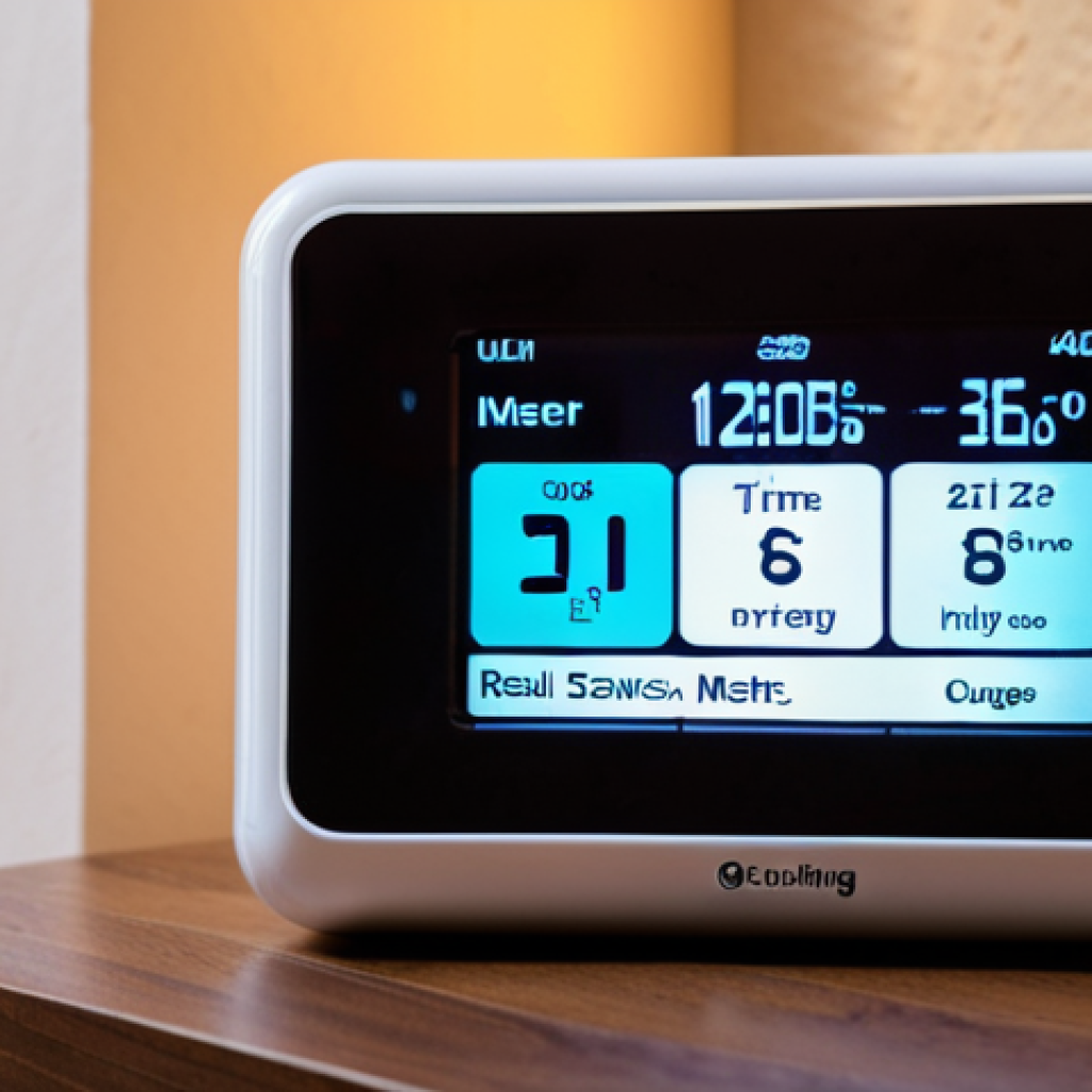 **Image Prompt 1**: "A modern smart meter installed in a home, displaying real-time energy usage data on a digital screen. The background shows a cozy living room with energy-efficient appliances and LED lights, illustrating the concept of energy savings."